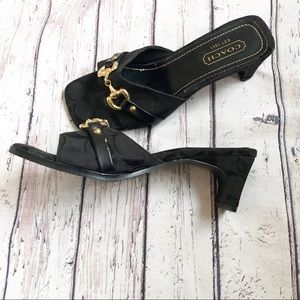 Coach Slip On Buckle Short Heels